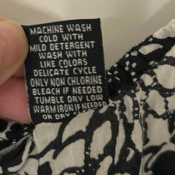 Grace Elements Black & White Cotton Milkmaid Asymmetrical Layered Midi Dress M - Picture 13 of 13